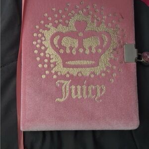 Juicy Couture Pink Velvet Journal with Gold Crown